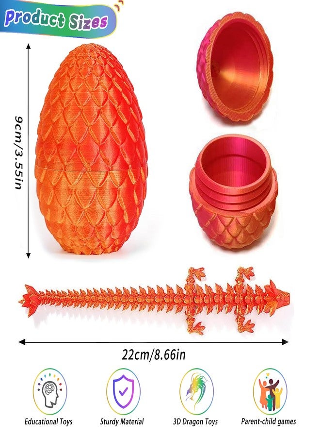 JOD® 4PCS 3D Printed Dragon Eggs with Dragon Inside - Articulated Fidget Toys, Easter Dragon Eggs, Mystery Surprise Easter Eggs for Kids, Unique 3D Printed Animals, Home Decor and Gift Set(B) - Image 5